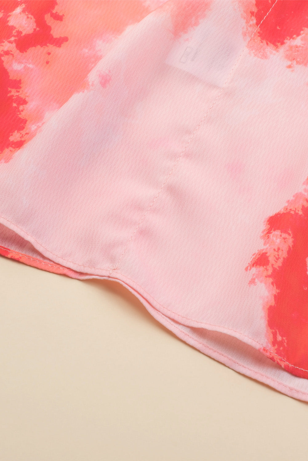 Crimson Tie-Dye Oversized 3/4 Sleeve Tunic Blouse