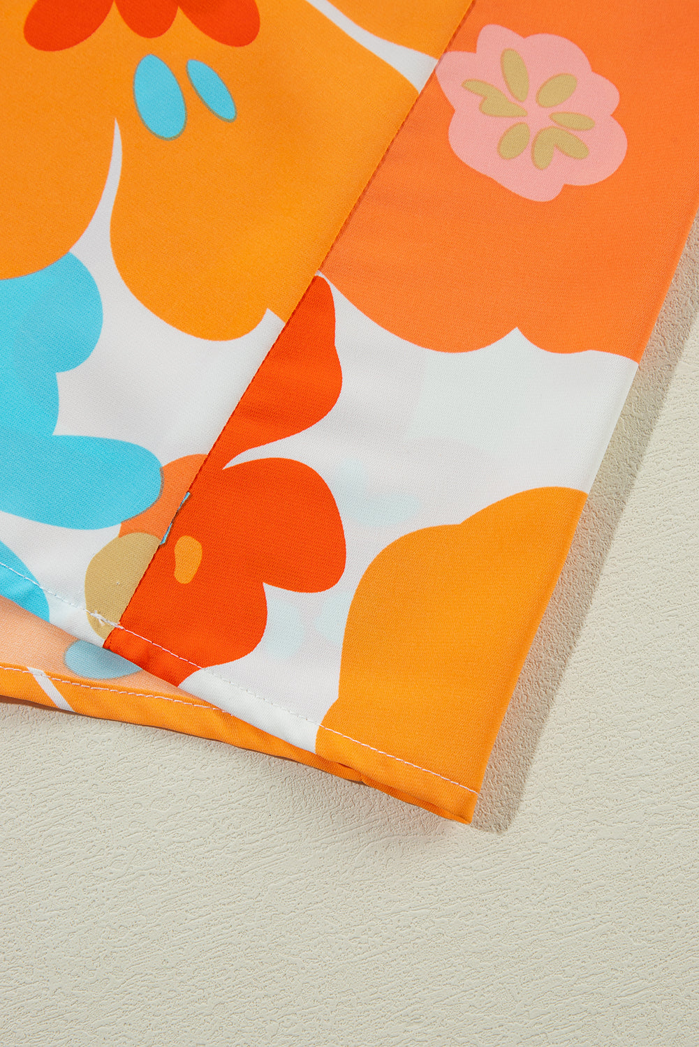 Smocked Floral Print Plus Size White Jumpsuit with Wide Leg