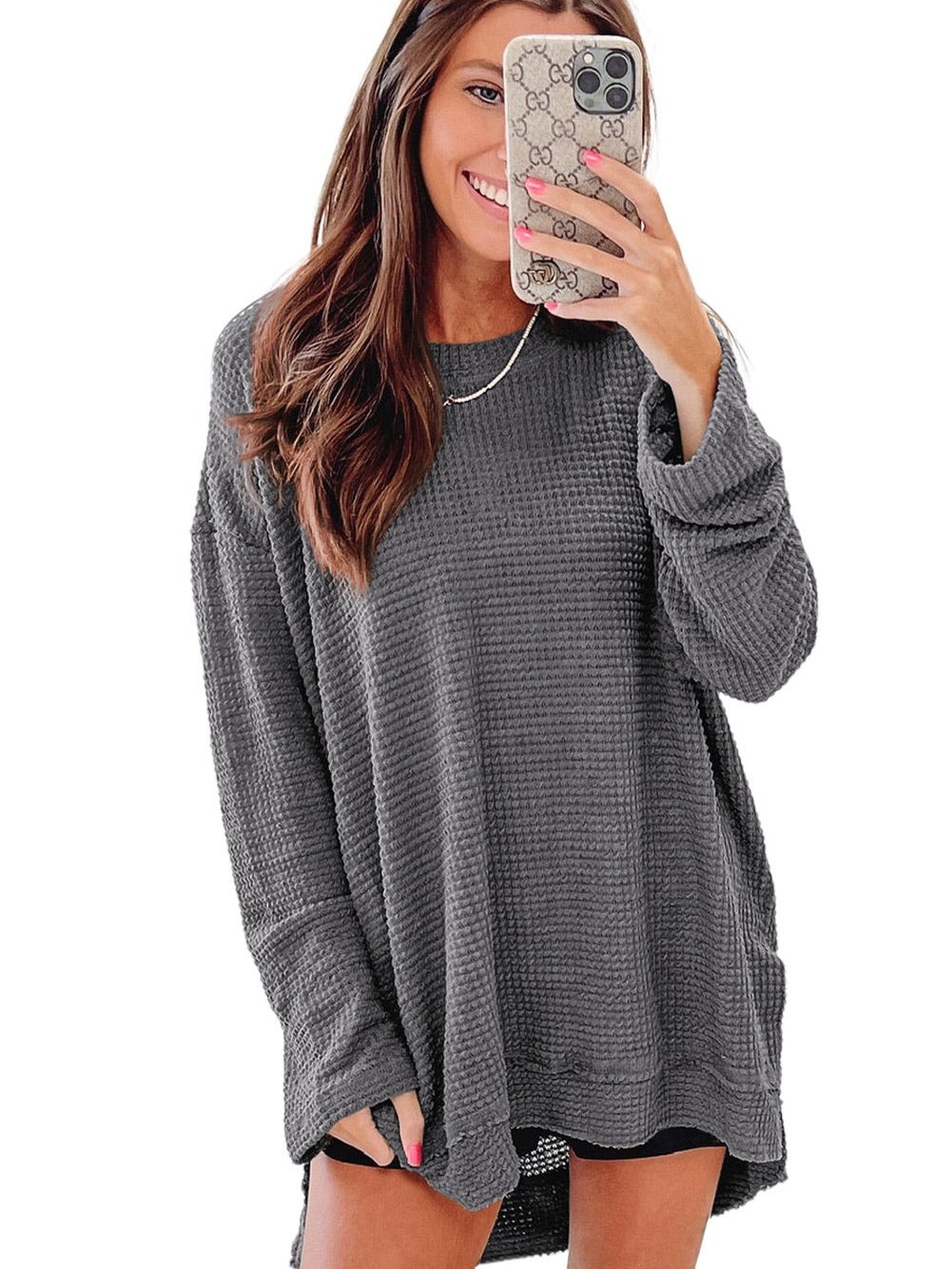 Half Turtleneck Solid Split Sweater