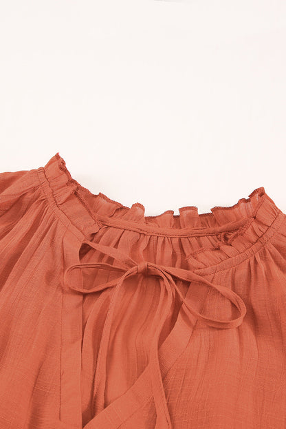 Elegant Tiered Ruffle V Neck Blouse