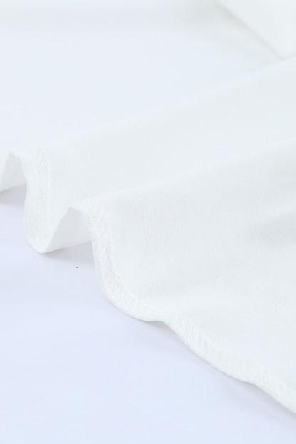 Elegant White Off Shoulder Top with Elastic Neckline