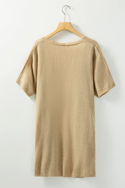 Khaki Dolman Sleeve Cardigan with Pockets