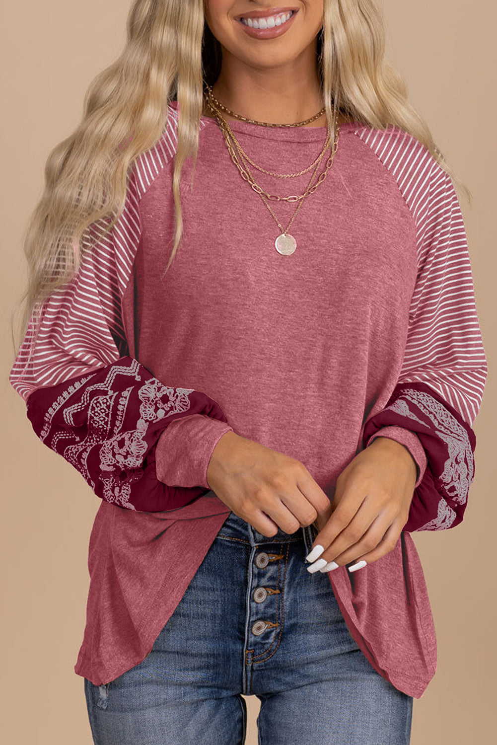 striped long sleeve top
