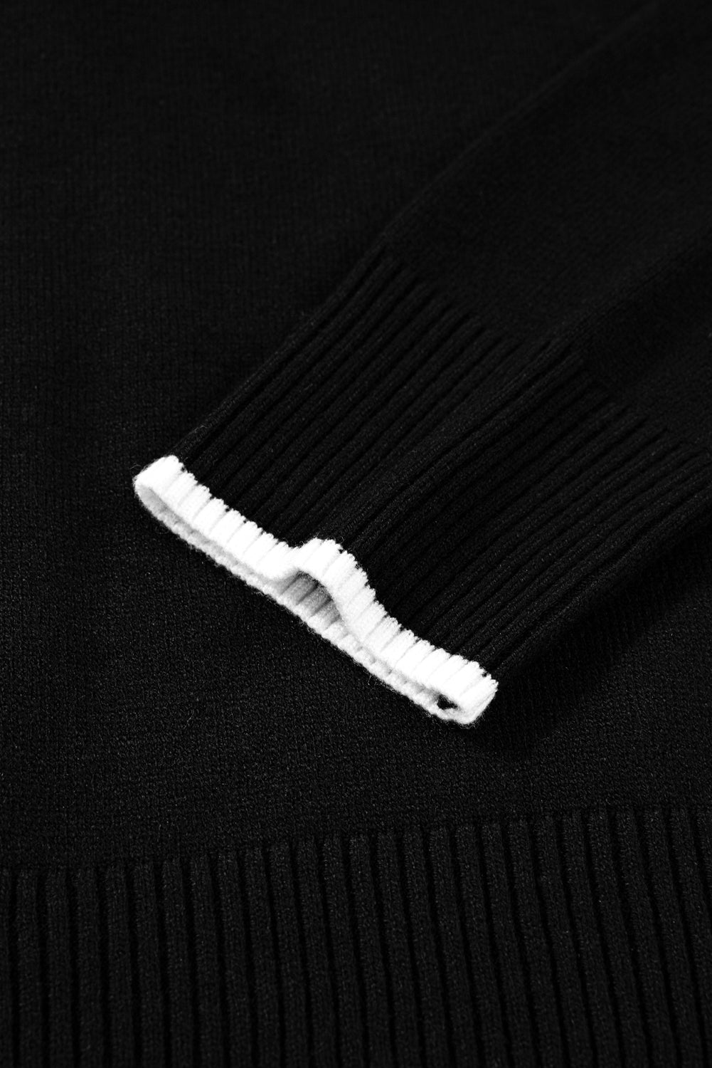 Black Contrast Trim Big Bow Accent Holiday Cropped Sweater