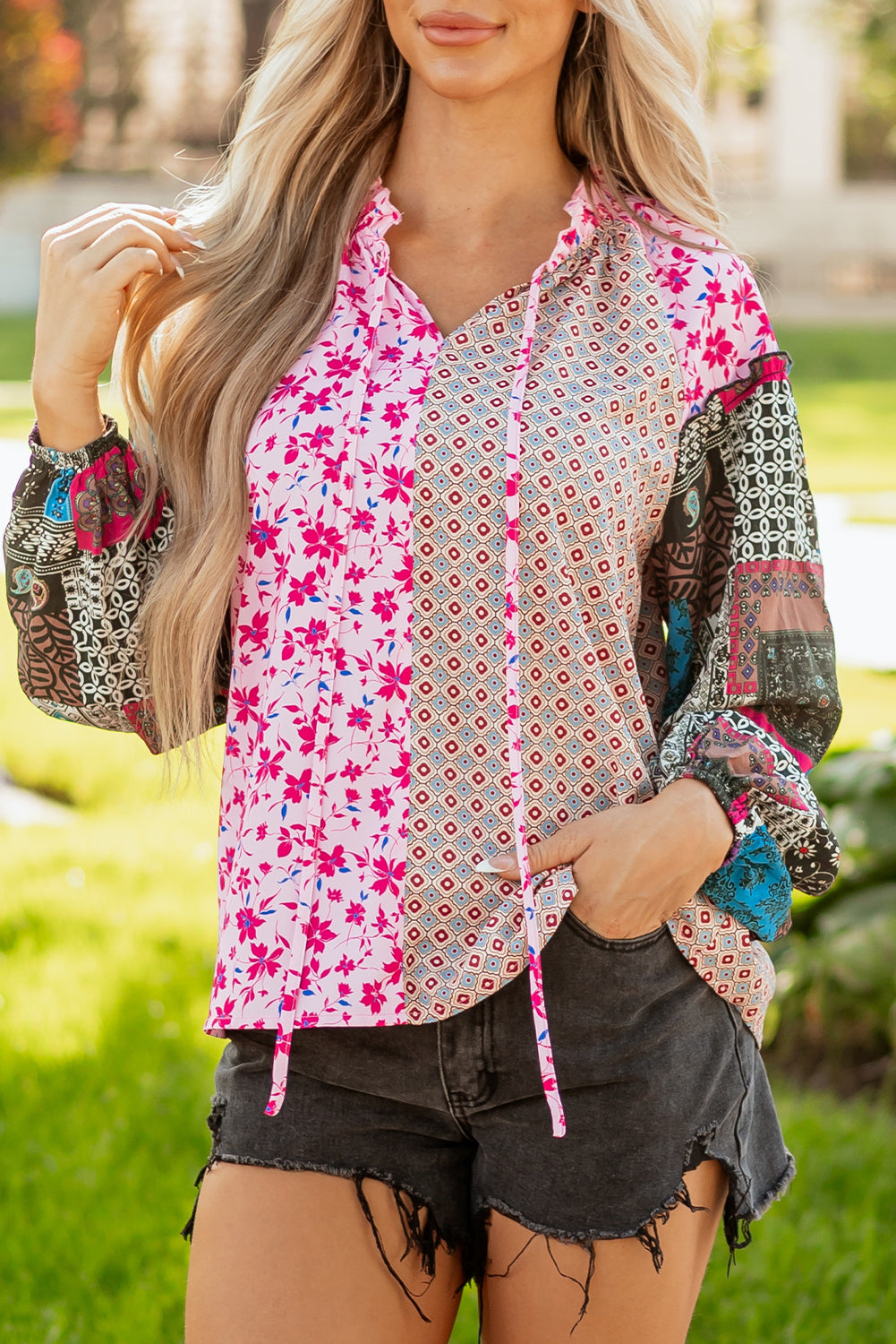 mix floral blouse