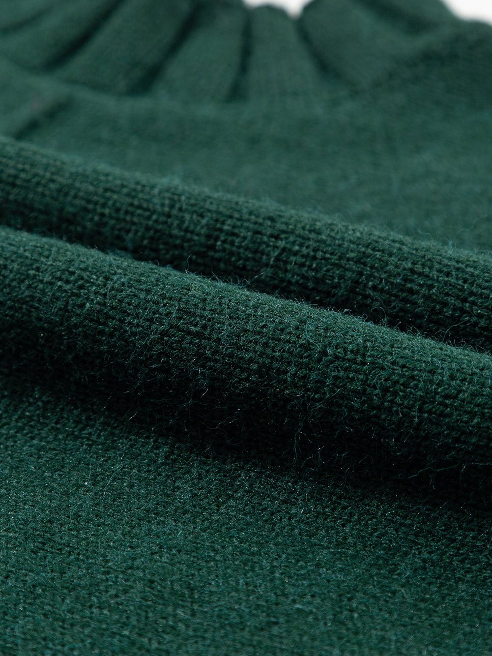 Elegant Blackish Green Batwing Knit Sweater with Mock Neck