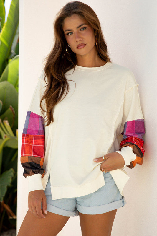 exposed seam patchwork top