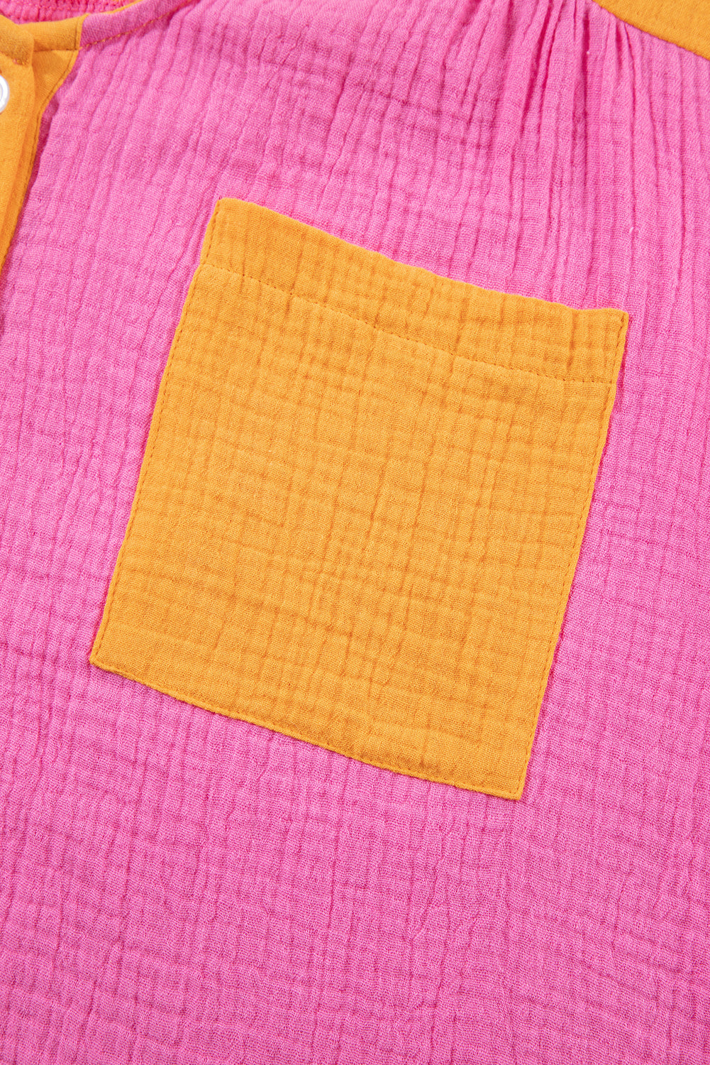 Rose Red Plus Size Color Block Lounge Set with Crinkle Texture