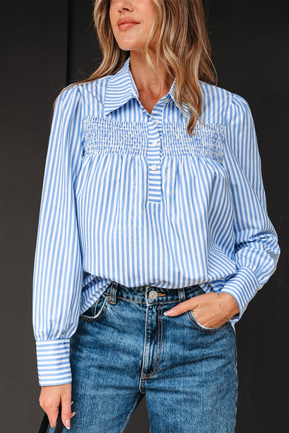 striped long sleeve blouse
