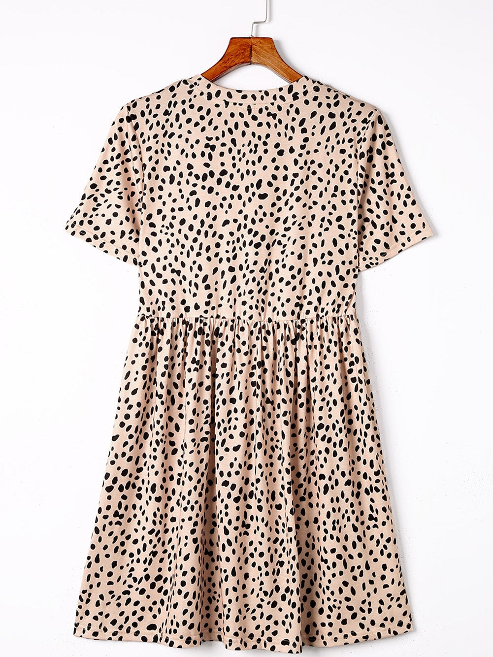 Temperament Floral Casual Strap Waist Round Neck Mini Dress