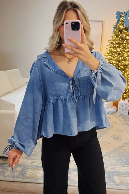 denim peplum top