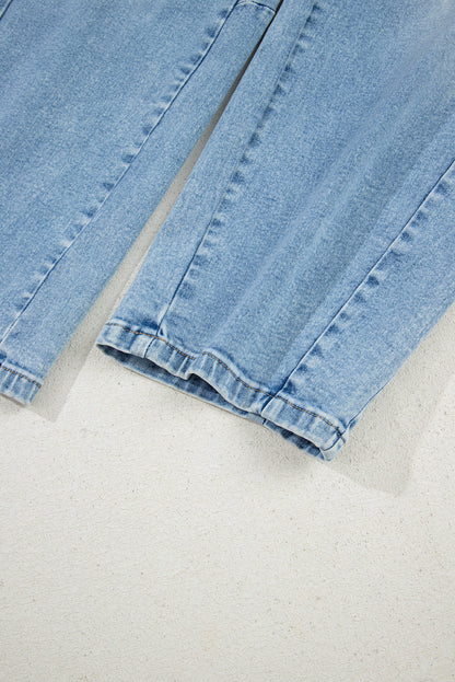 flower patched jeans