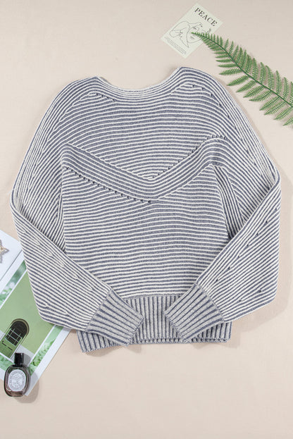 striped knit sweater