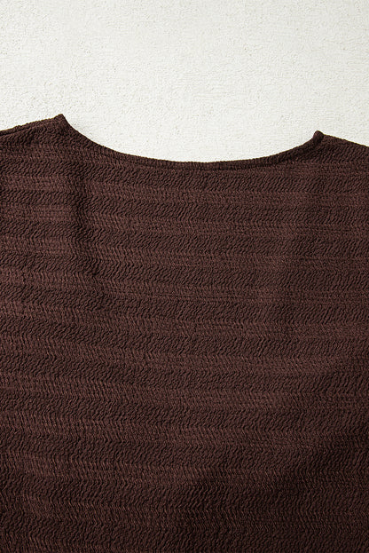 textured knit long sleeve top