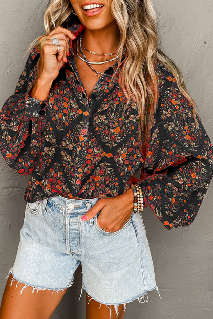 black floral shirt