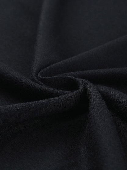 Elegant Black V Neck Top with Puff Long Sleeves