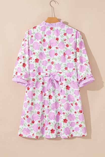 pink floral mini dress