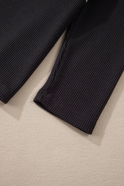 Pink Cheetah Textured Patchwork Buttoned Round Neck T Shirt