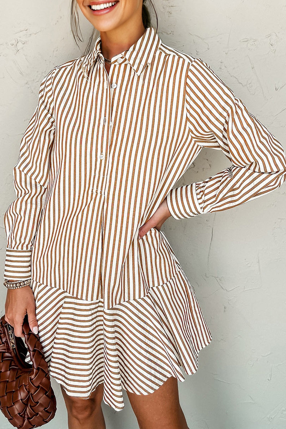 striped shirt dress