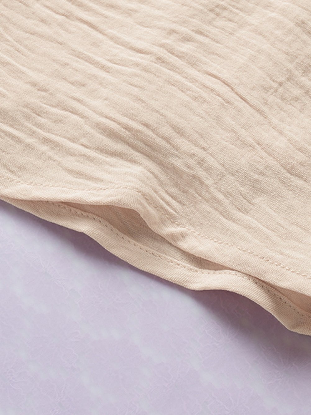 Apricot Twisted Shoulder V Neck Tank Top