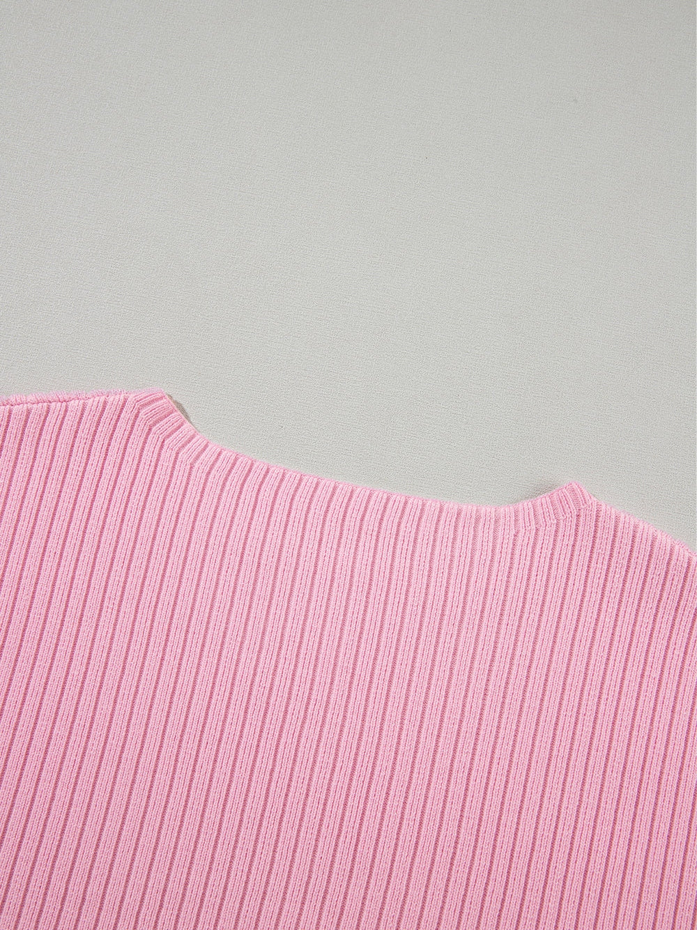 Pink Striped Ribbed Oversized T-Shirt for Plus Size Women