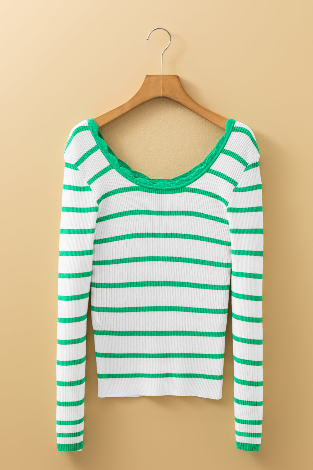 green and white striped sweater