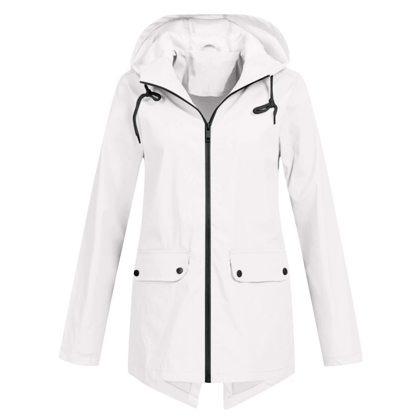 Women's Hiking Raincoat Waterproof Hiking Jacket Rain Jacket Outdoor Waterproof Windproof Breathable Quick Dry Outerwear Coat Top Full Length Hidden Zipper Ski / Snowboard Fishing Climbing White