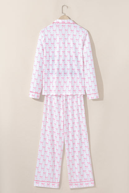 bow print pajama set