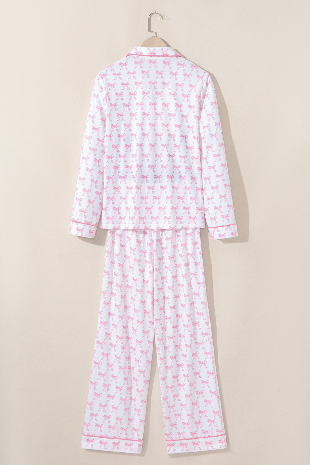 bow print pajama set