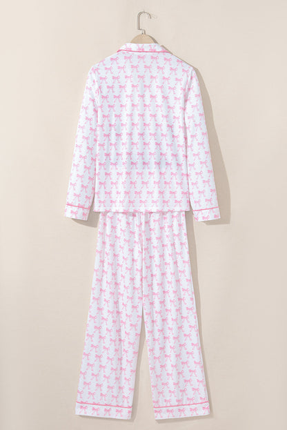 bow print pajama set