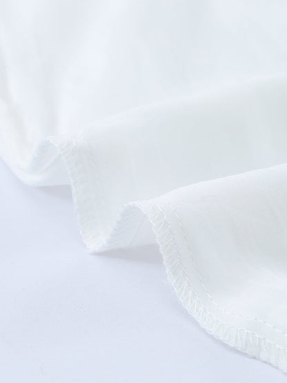 White Crochet Pom Pom Trim Beach Tunic Shift Dress