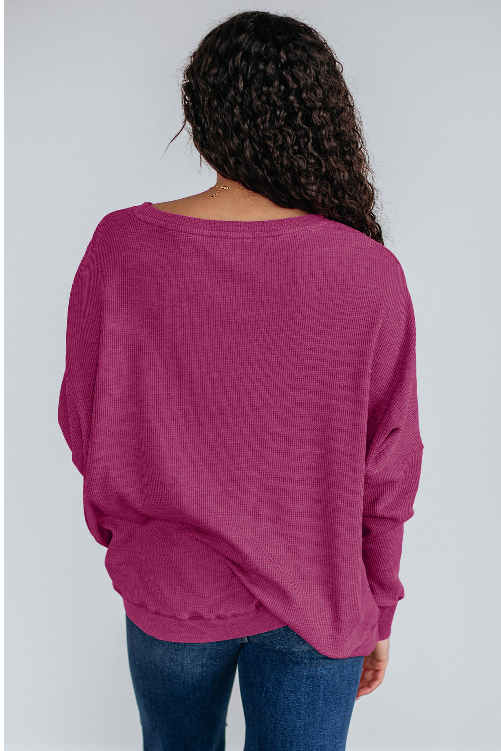 textured long sleeve top