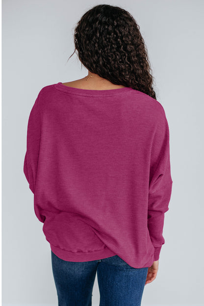 textured long sleeve top