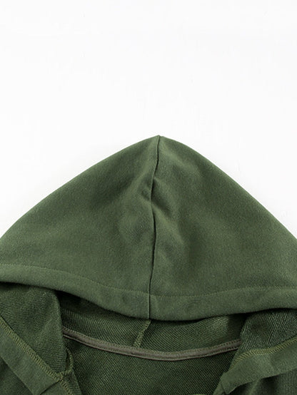 Elegant Green Lace-Up Hoodie for a Stylish Look