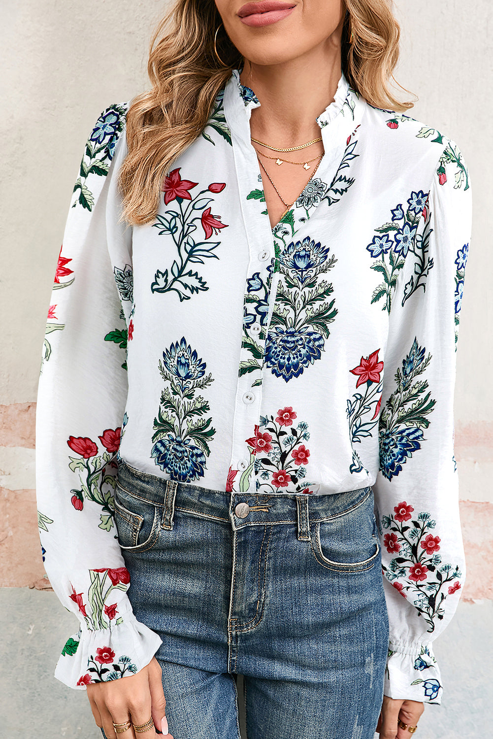 white floral shirt