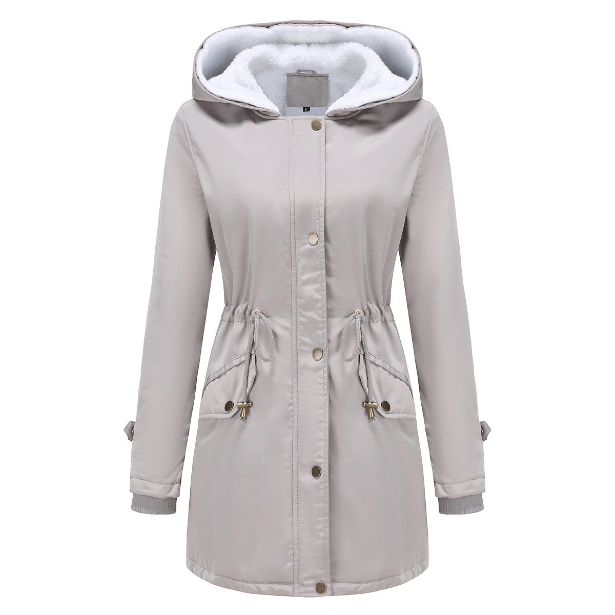 Women's Parka Jacket Hiking Windbreaker Hiking Fleece Jacket Winter Outdoor Thermal Warm Fleece Lining Windproof Winter Jacket Full Length Visible Zipper Fishing Camping / Hiking / Caving Traveling