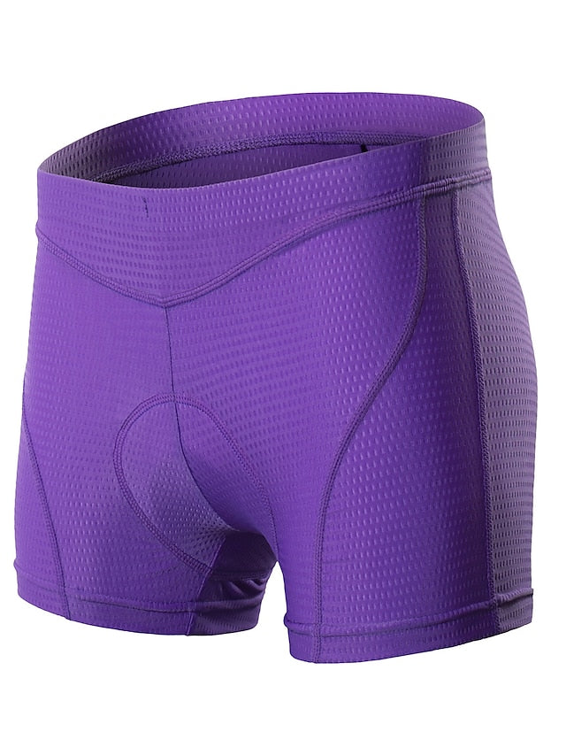 Arsuxeo Women's Cycling Under Shorts Cycling Padded Shorts Bike Underwear Shorts Padded Shorts Chamois Bottoms Sports Spandex Purple Fuchsia Blue Mountain Bike MTB Road Bike Cycling Clothing - LuckyFash™