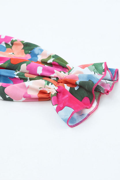 Floral Off Shoulder Ruffle Sleeve Blouse