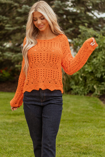 open crochet sweater