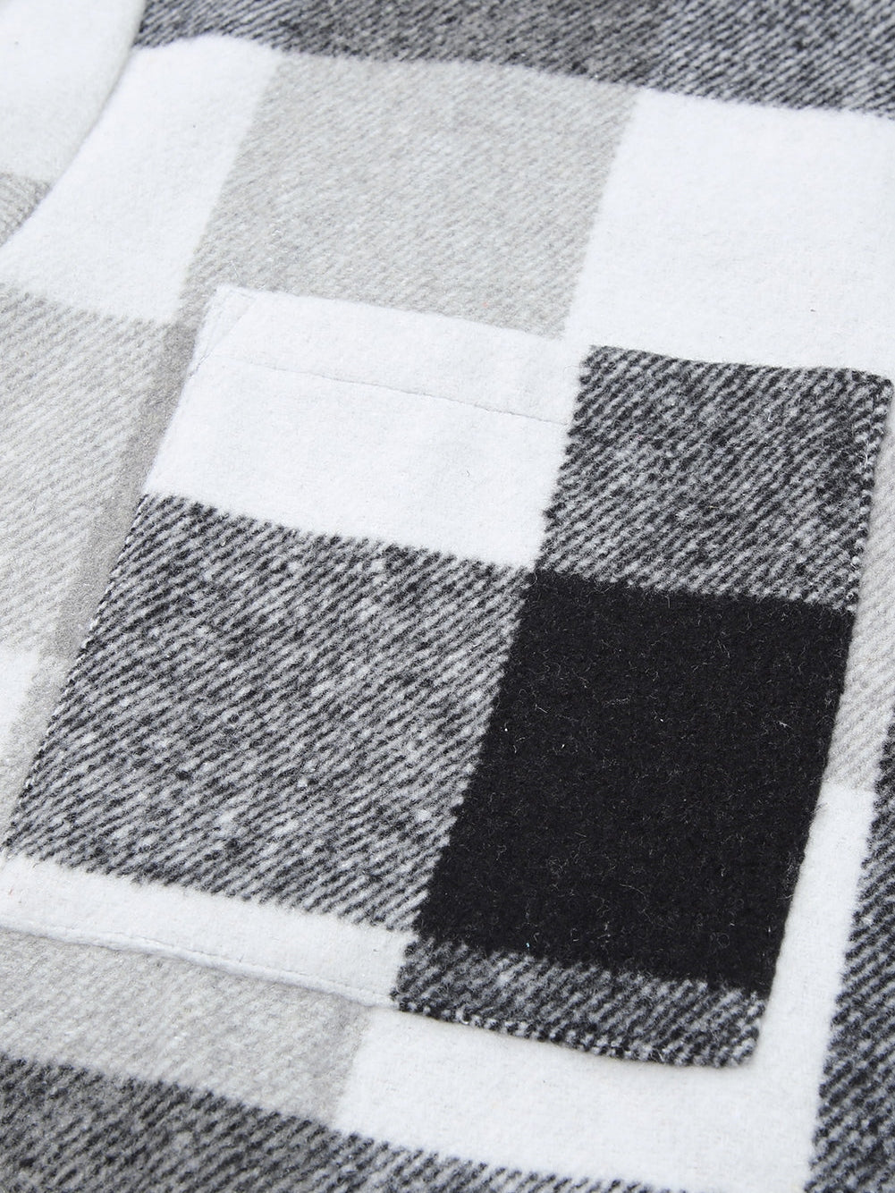 Gray Plus Size Checkered Button-Up Shacket