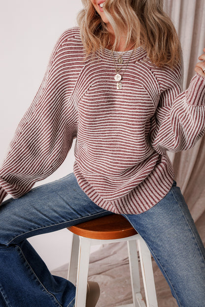 striped knit sweater