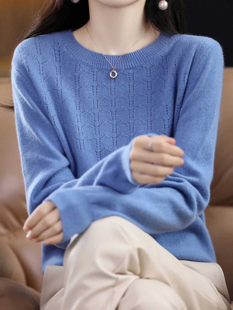 Women's Pullover Sweater Jumper Crew Neck Ribbed Knit Polyester Knitted Fall Winter Regular Outdoor Home Daily Fashion Streetwear Casual Long Sleeve Solid Color Cherry Red Shrimp Pink Avocado Green S