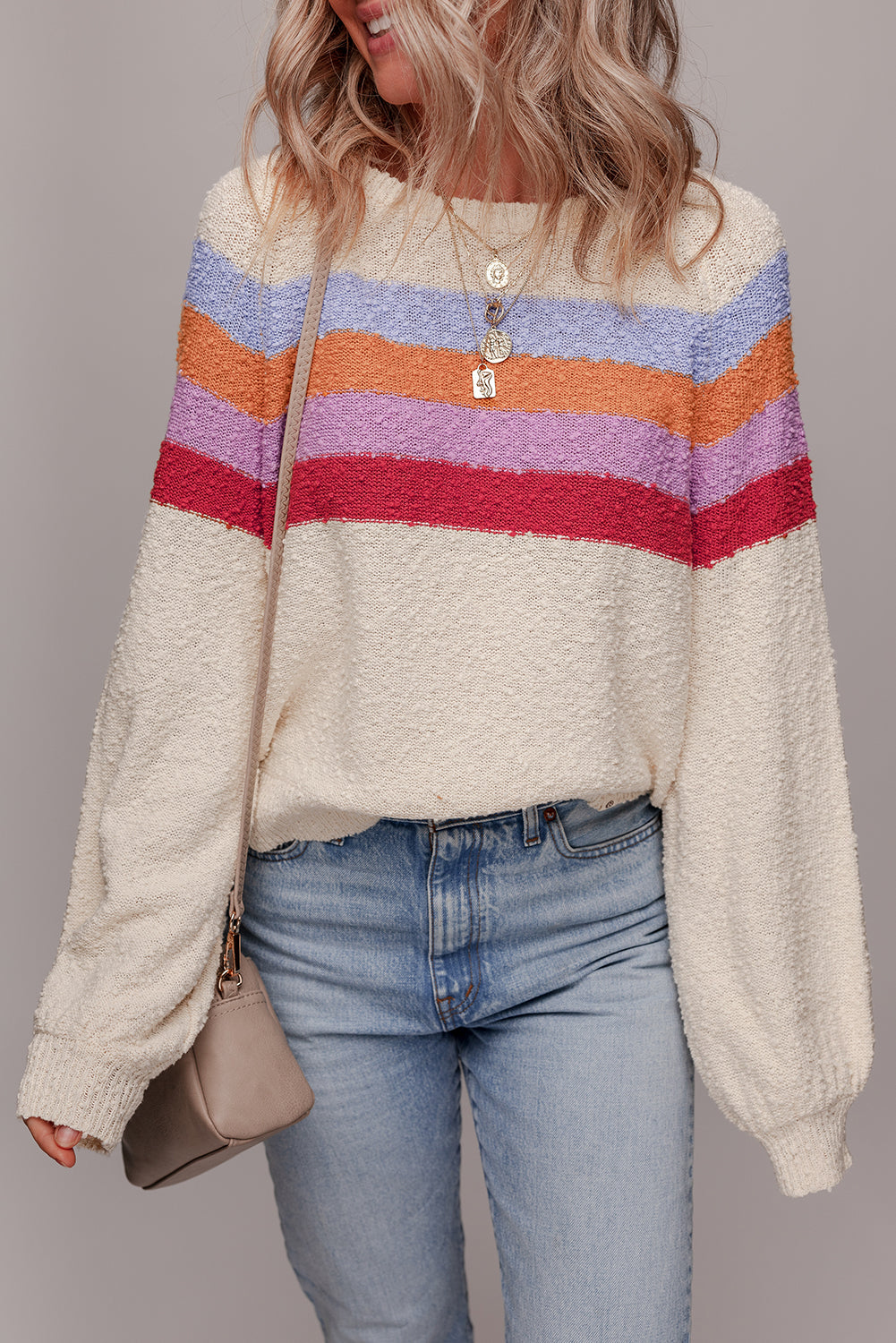 striped color block sweater