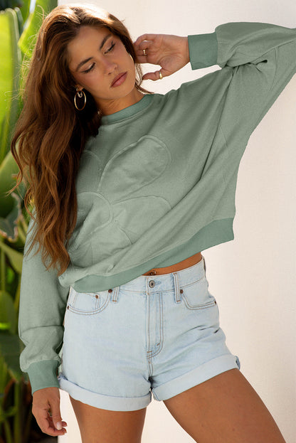 flower patched sweatshirt