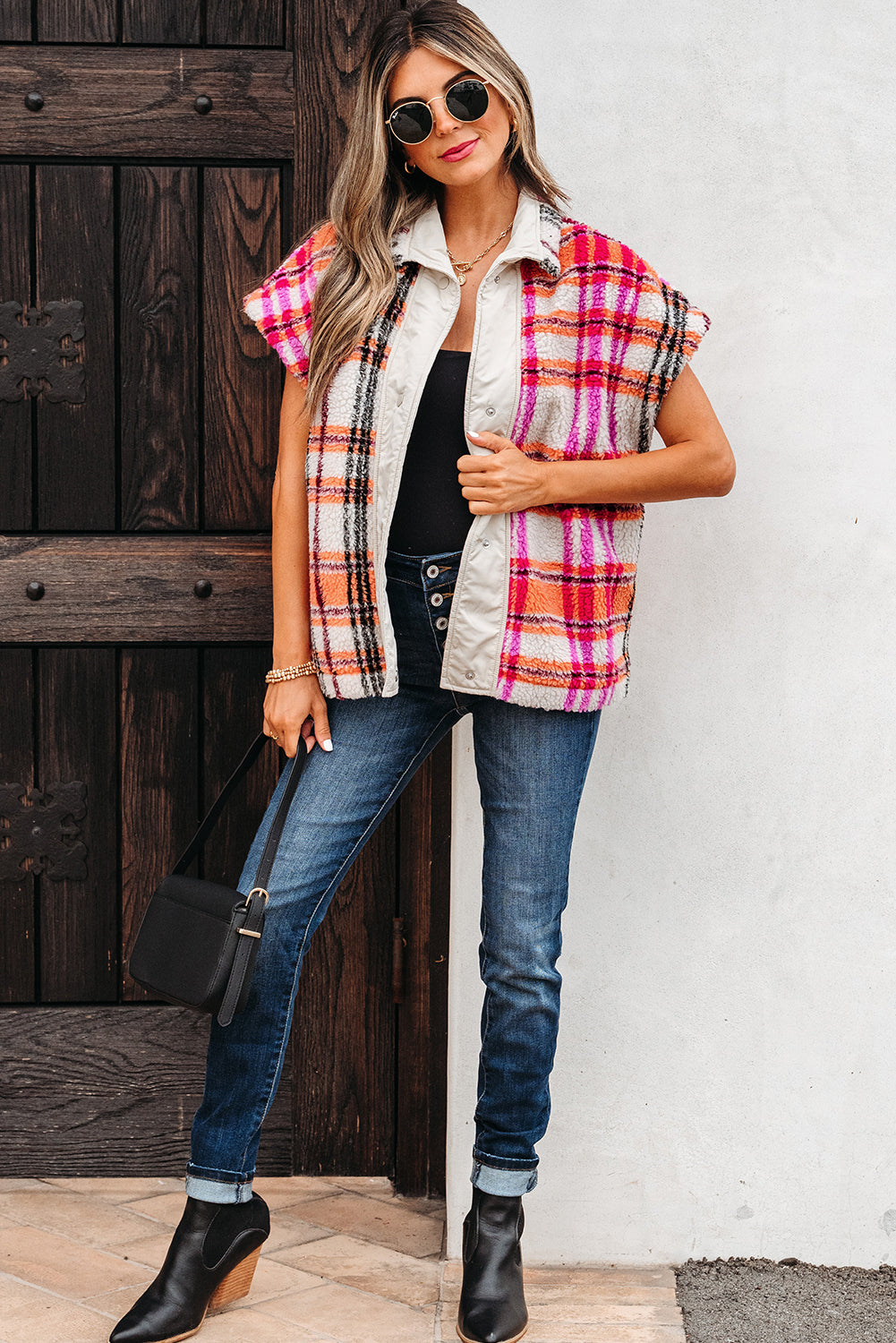 plaid jacket vest
