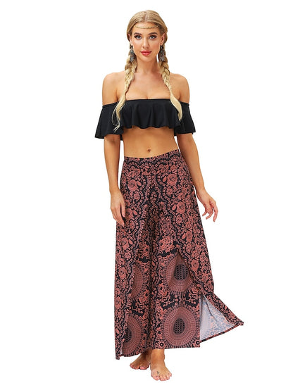 Harem Pants Hippie Pants Pump Yoga Pants Boho Smocked Waist with Pockets Leisure Elastic Waistband - LuckyFash™