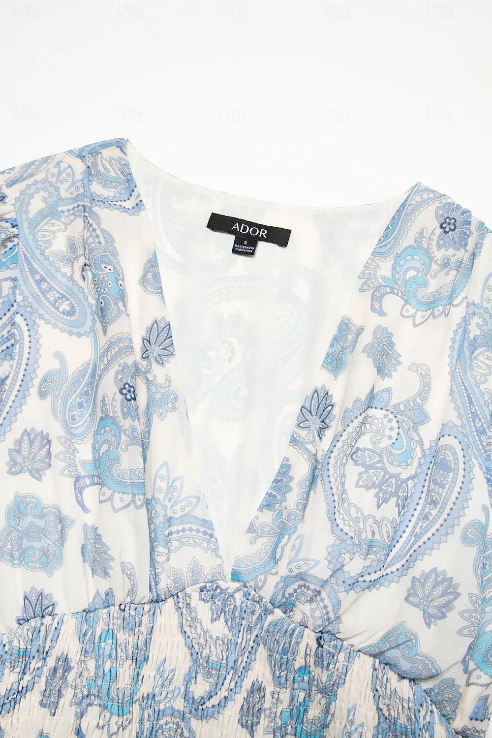 Chiffon Paisley Print Elastic Waist Maxi Wedding Guest Dress