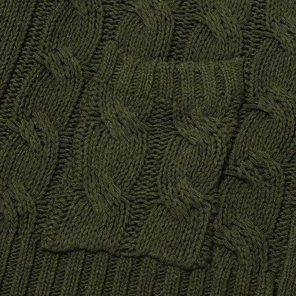 Women's Cardigan Sweater Open Front Cable Chunky Knit Button Pocket Fall Winter Tunic Daily Casual Soft Long Sleeve Solid Color Dark powder Black White S M L