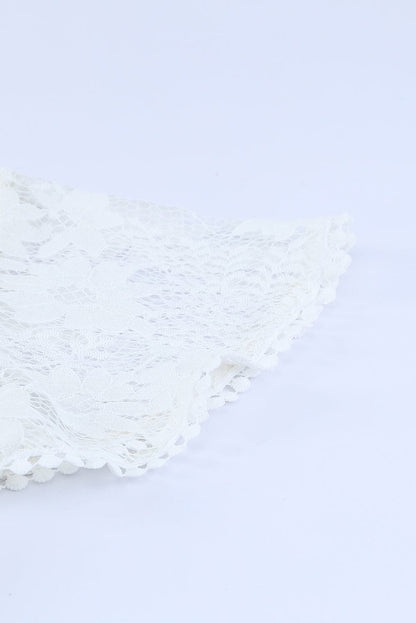 Angel Sleeve Floral Lace Wrap Mini Dress with V Neck - Elegant Summer Wedding Dress