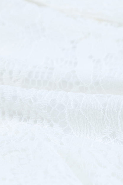 Angel Sleeve Floral Lace Wrap Mini Dress with V Neck - Elegant Summer Wedding Dress